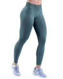 High impact leggings featuring ribbed high waist and durable stretch fabric.