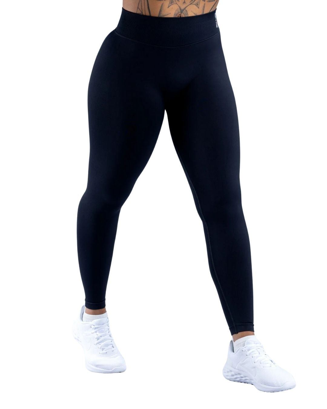 High impact leggings featuring ribbed high waist and durable stretch fabric.