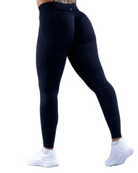 High impact leggings featuring ribbed high waist and durable stretch fabric.