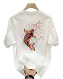 Kikusui Koi T Shirt with vibrant koi fish print on back, made from 100% cotton.