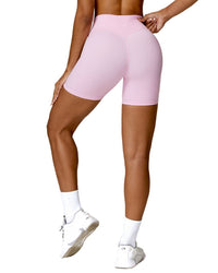 ORU MIKA SHORT pink high-waist sculpting shorts with V-shaped back and breathable fabric for active wear