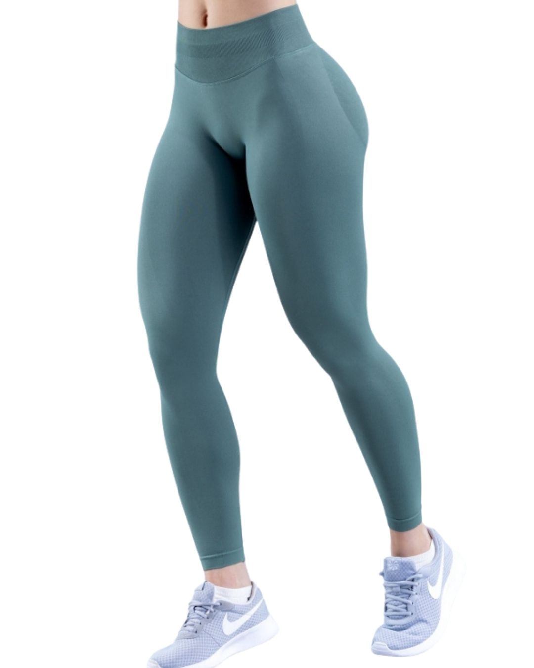 High impact leggings featuring ribbed high waist and durable stretch fabric.