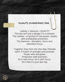 DUALITY oversized tee with text inspiration featuring Lakhey and Samurai symbolism, emphasizing strength, discipline, and focus.